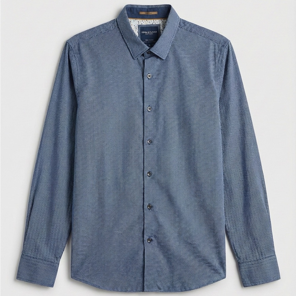 Denim & Flower Navy Dress Shirt